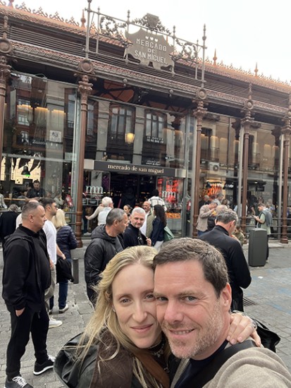Alissa and Avi Greenfield at Mercado San Miguel in Madrid