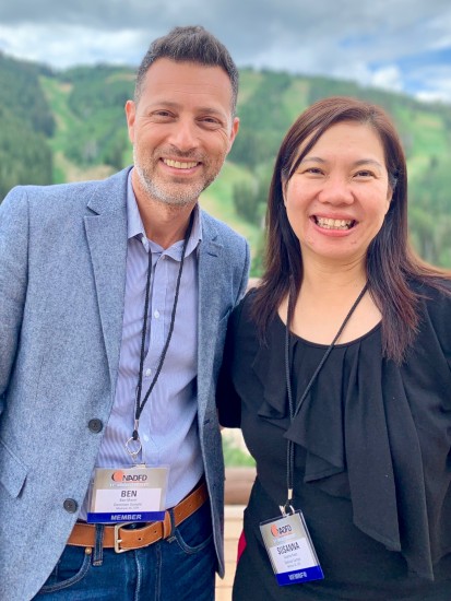 Ben Mazor, account executive, and Susanna Kwan, sales manager, both at Dominion Sample, attend NADFD conference in Park City.