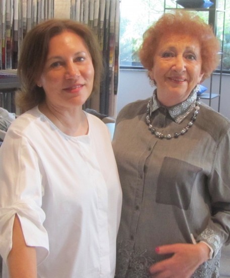 Regina Gurman (right) stands next to Olga Kolpina of Exterio  in Moscow.