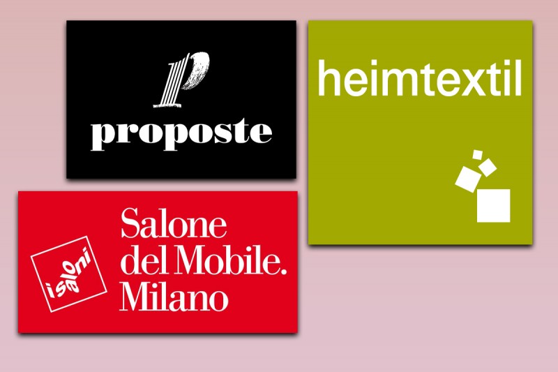Proposte, Heimtextil, and Salone del Mobile logos