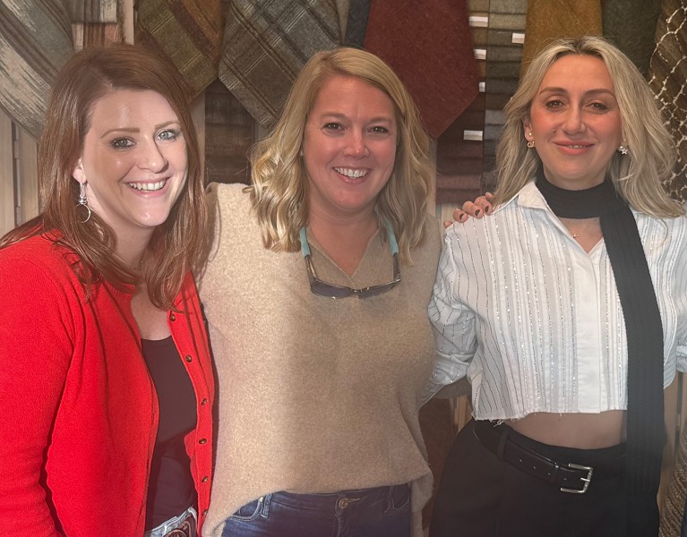 All from Verellen a High Point, NC based furniture manufacturer: Sabine Verellen, owner of Verellen, Emily McCrary, and Melissa Wolck, Marketing Manager.