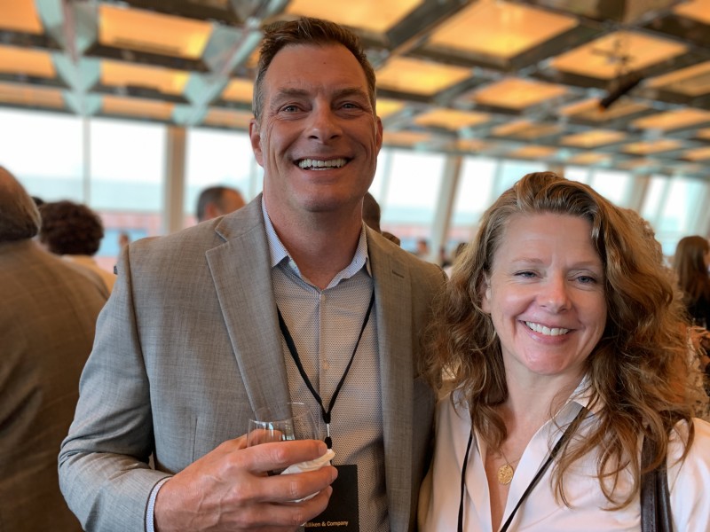 Peter Dow, senior account manager at Milliken & Co. in Grand Rapids, Michigan, and Andrea Babb, manager of product development at Luum Textiles in Toronto, Canada.