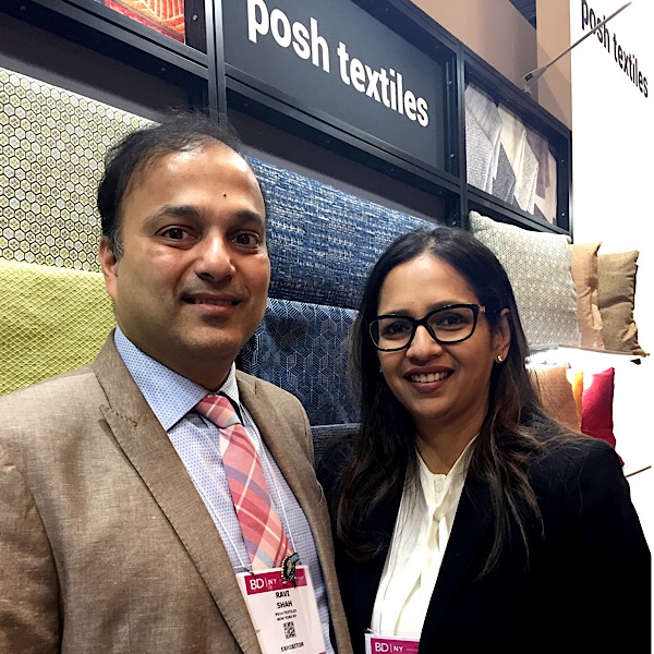 Ravi Shah and Sarika Shah, owners, Posh Textiles in New York City