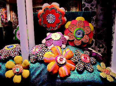 Karin Sajo’s windows were bright and attention-catching.