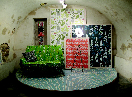Miss Print made its debut at Paris Deco Off with a pop-up showroom in an impressive, old vaulted cellar.