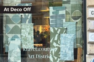 Kravet showroom window on Rue du Mail